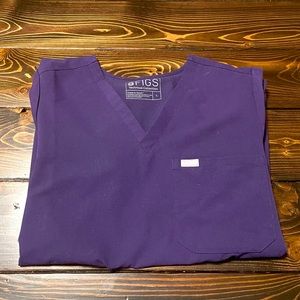 FIGS Womens Catarina™ One-Pocket Scrub Top Purple - Large